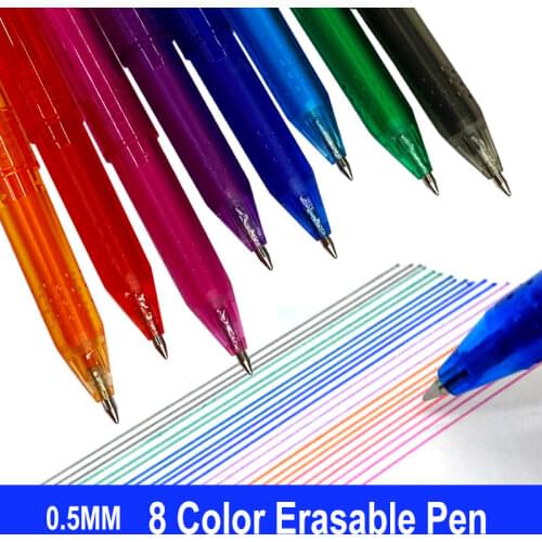 16Pcs Set Erasable Pen 0.5mm Gel Ink Pen 8 Color Avaliable Office School Stationery Accessories Writing Drawing Painting Handle