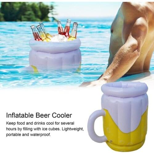 182cm Inflatable Beer Mug, Inflatable Toy Cool Party Supplies Summer Cold Beer Barrel Swimming Beer Ring Summer Water Toy