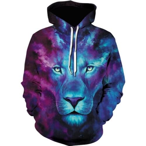 2021 Magic purple fashion Hoodies Men/Women Sweatshirts Hooded 3d Printed Brand Clothes Hoodie animal Wolf head graphic Jackets