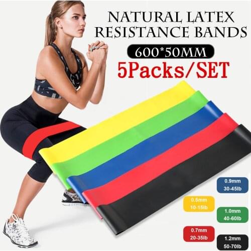 5Pcs/Set Elastic Bands For Fitness Gum Resistance Bands Yoga Workout Sport Elastic Bands Rubber Training Exercise Equipments