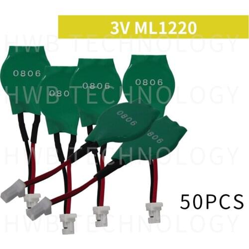 50pcs/lot for Varta Germany imported 3v ML1220 15mAh button lithium battery Rechargeable batteries with line Free shipping