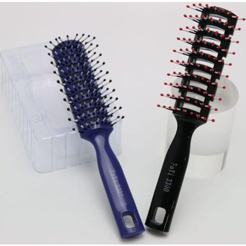 Hair Curly Comb Spares Ribs Anti-static Buckle Roller Round Bristles Brush Tools Curly Hair Scalp Massage Brush Women Men Salon