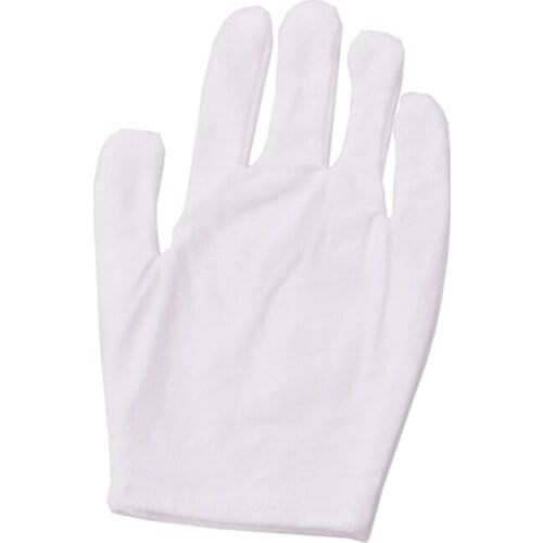 12 Pairs Cotton White Inspection Gloves Lisle Work Anti-Fingerprint Work For Coin Jewelry Elastic Simple Style Lightweight New