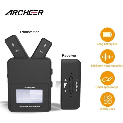 LEORY W108 Wireless Lavalier Microphone Noise Reduction 2.4G Gaming Live Streaming Phone PC Computer Recording profissional Vlog