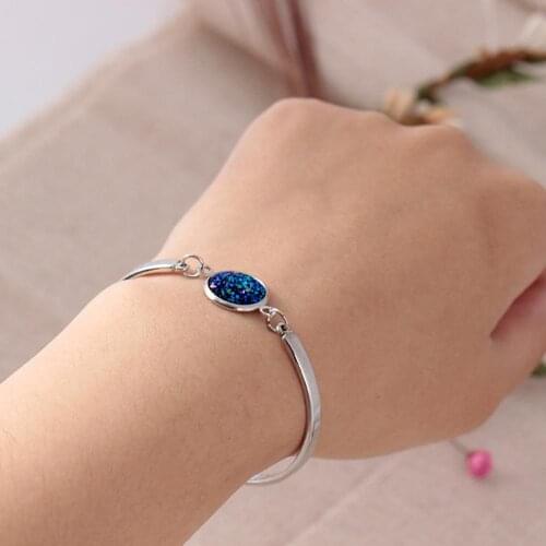 Fashion Queen Silver plated Charms Bracelet Bangles With crystal Bracelet for Women Color Scrub Sequins Women Hand Accessory