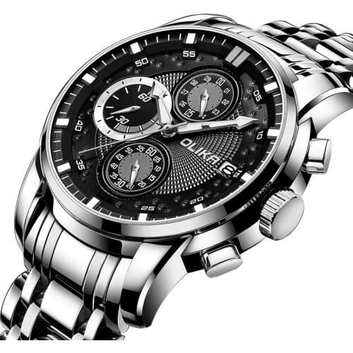 Reloj Hombre Olika Fashion Mens Watches Waterproof Casual Quartz Watch Stainless Steel Stee Men Spot Wristwatch Erkek Kol Saati