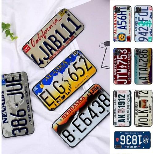 FHNBLJ License New York plate number Phone Case for iPhone 8 7 6 6S Plus X 5S SE 2020 XR 11 12 pro XS MAX