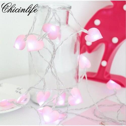 Chicinlife 1.0m 10Pcs Heart Love Wedding LED String Light Night Lamp Hanging Valentines Day Birthday Party Wedding Decoration