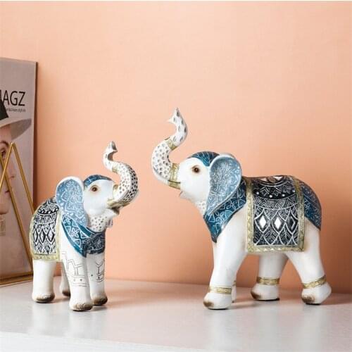 Busniess Gift Elephant Ornaments Christmas Decoration for Home Resin Statues Modern Sculpture China Crafts Office Decor Statues