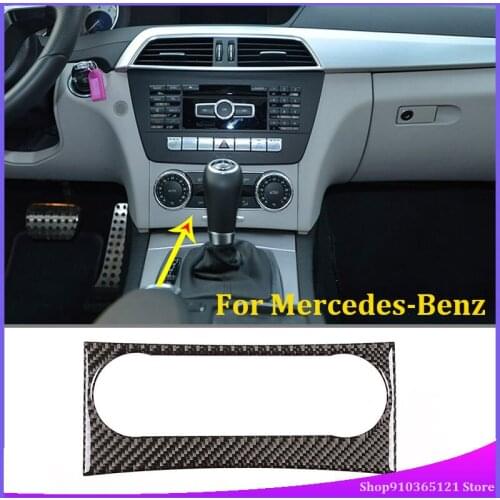 For Mercedes-Benz C-Class 2005-2012 Air Conditioning Switch Panel Real Carbon Fiber Car Interior Modification Parts