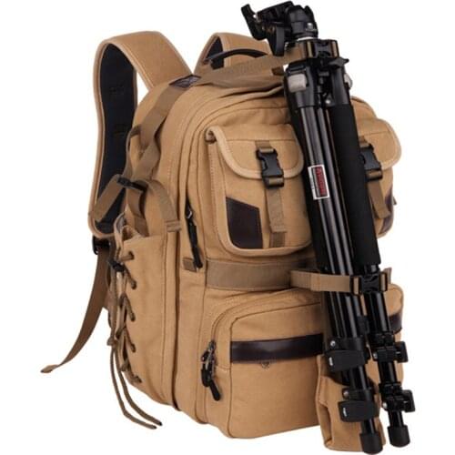 Canvas Photography Bag Large Capacity Travel Backpack Outdoor Wear-resistant Camera Photo Backpack Men for Nikon/Canon/Sony/Fuji