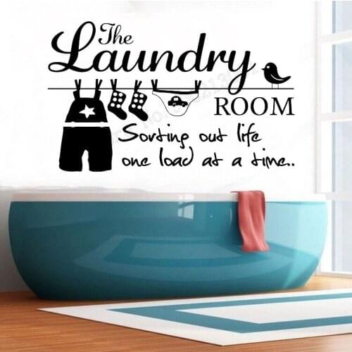 Art Wall Sticker Sorting Our Life Wall Decoration Vinyl Art Poster Laundry Room Mural Sticker Fashion Bathroom Decal LY123