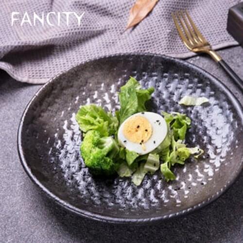 FANCITY Underglaze ceramic disc Western food plate steak pasta plate breakfast plate topped rice plate dish plate restaurant