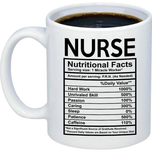 Nurse Coffee Mug Nurse Nutritional Facts Mug Funny 11oz Novelty Gift