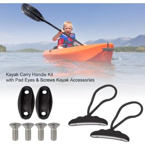 Kayak Carry Handle Kit With Pad Eyes & Screws Kayak Accessories, Kayak Carry Handles, Boat Handle And Rope Nylon Replacement Set