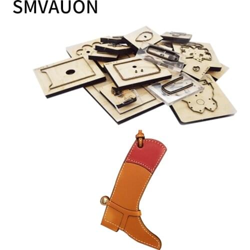 SMVAUON Wooden Die Cutting Diy Cowboy Boots Ornament Phone Chain Dies Fille Scrapbooking Suitable For Die-cutting Machines