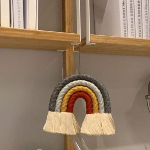 Macrame Rainbow Wall Hanging Home Decoration Boho Room Decor Hand-woven Tapestry