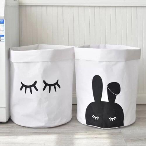 Nordic Style Canvas Storage Bag For Toys Clothes Kids Room Organizer Bag Pouch Bunny Storage Pouch Stand Bag For Kids 40x50CM