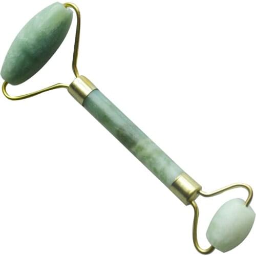 New 2Pcs/Lot New Hot Portable Pratical 100% Jade Facial Massager Roller Anti Wrinkle Face Lift Slimming Wheel Beauty Stick