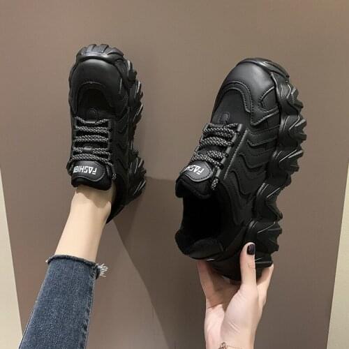 2021 New Womens Sneakers Sport Shoes Womens Vulcanize Shoes Walking Shoe Thick Sole Running Breathable Female Chunky Sneakers