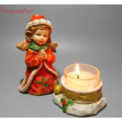 New Products! Silicone Cake Mould Prayer Girl Shape Chocolate Pudding Candle Mould Cake Decoration Tool