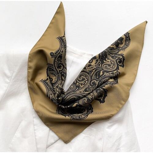 53CMX53CM New Choice Vintage Twill Silk Scarf For Ladies Cashew Totem Printing Spring Autumn Womens Neckercheifs Small Scarves