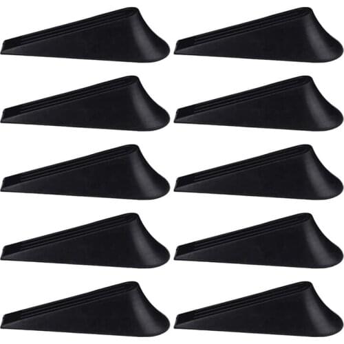 Door Stopper Rubber Door Stops Flexible Door Holder Anti-Slip Door Stop Wedge Quiet Door Stop Black 12 Pieces