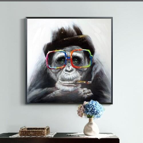 Smoking Monkey Funny Art Canvas Posters And Prints Animals Art Canvas Paintings On the Wall Street Art Pictures For Kids Room