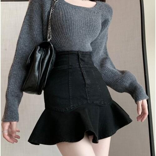 Женские юбки джинсовые Rimocy China At AliExpress