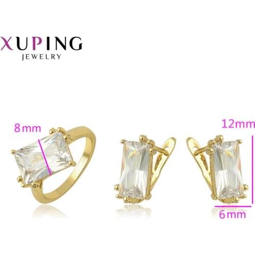 Xuping Fashion Jewelry Romantic Rhodium Color Plated Anniversary Jewelry Sets for Women Christmas Gifts 65239