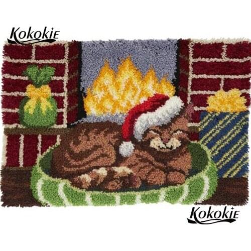 Christmas decor diy tapijt latch hook rug 3d canvas printing vloerklee Foamiran for crafts cat carpet embroidery kit accessories