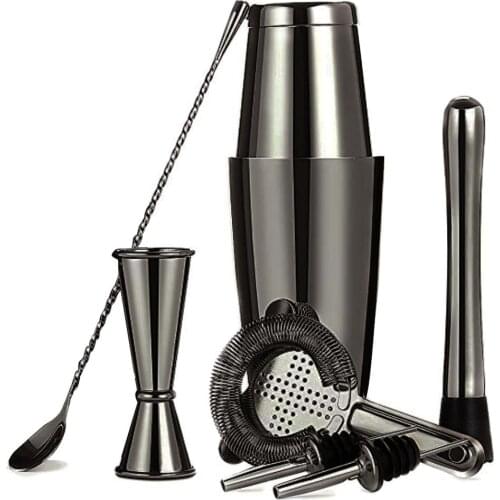 Cocktailshaker 18/8 Stainless Steel Boston Shaker Set Bartender Kit with Jigger, Muddler, Mixing Spoon, Ice Tong, Strainer, etc