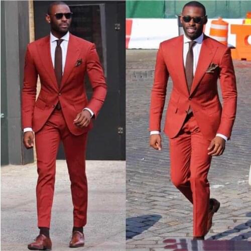 Wedding Men Suits Two Piece Groom Tuxedos Notched Lapel Trim Fit Men Party Suit Custom Made Groomsmen Suits (Jacket+Pants)