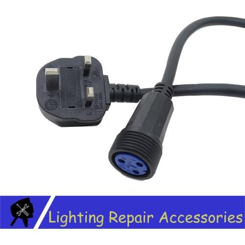 UK Plug Waterproof Power Cord 3Pin 1m Waterproof United Kingdom Power Cord For Waterproof Outdoor Stage Lights