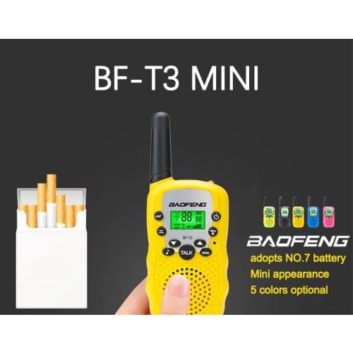 2pcs in pair Mini baofeng Walkie Talkie Kids Toy CB Radio BF-T3 2W UHF462-467(MHz) two way radio Portable Transceiver ham radio