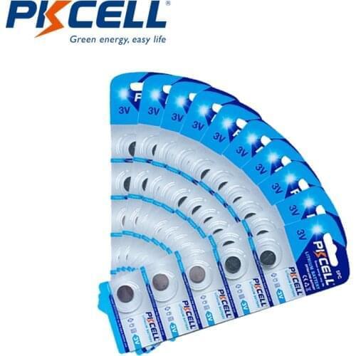 200Pcs/40Pack PKCELL CR1216 Lithium Button Batteries Coin Cell 3V for Watch Electronic Toy Remote