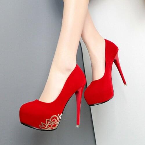 2020 New Womens High Heels Sexy Bride Party 12cm Heel Round head Shallow mouth High Heel Shoe Women fashion shoes big size34-39