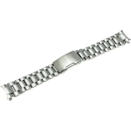24mm Stainless Steel Bracelet Watch Band Strap Curved End Solid Links