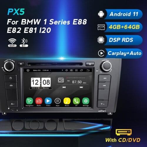 2din Android 11 Car Multimedia GPS DVD Stereo Player DSP 4G LTE SWC For BMW 1 Series 2008-2012 E87 E88 E82 E81 I20