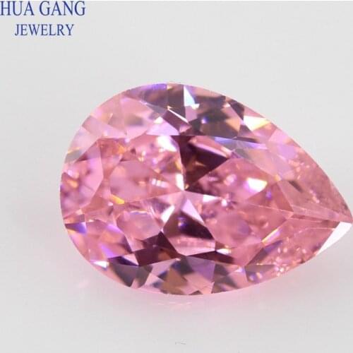 2x3~18x25mm Pear Shape Cut 5A Pink CZ Stone Synthetic Gems Cubic Zirconia For Jewelry Wholesale Free Shipping