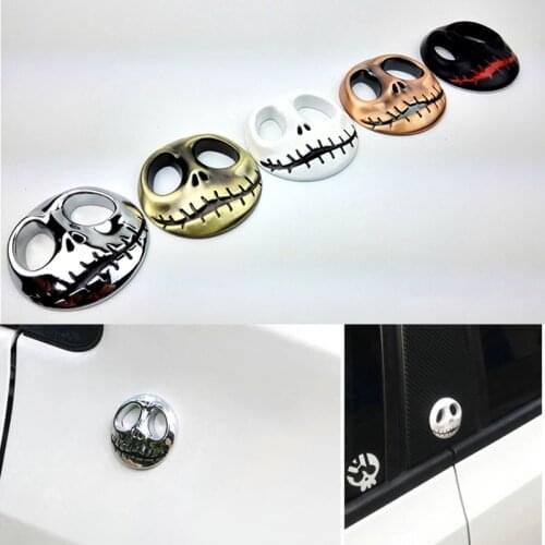 3pcs 3D Metal Punisher Skull Auto Sticker Pumpkin King Jack Skellington Motorcycle Badge Emblem Sticker Car-Styling Accessories