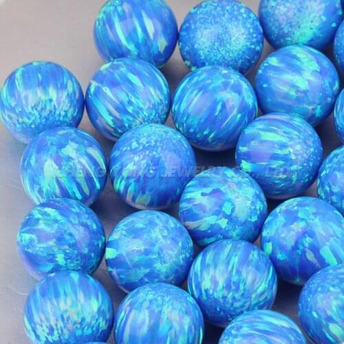 5pcs-20pcs/lot Free Shipping 2mm 3mm 4mm 5mm OP05 Blue Opal Stones Ball Synthetic Fire Opal Beads