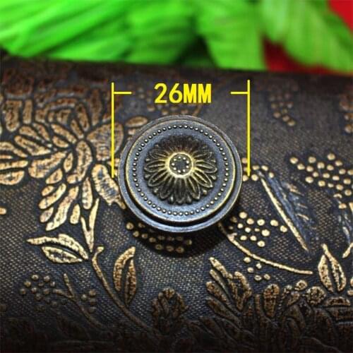 Antique Handle Single Hole Handle Zinc Alloy Screw Flower Drawer,Home Handle Cabinet Handle,26*19mm,8Pcs