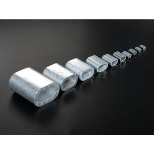 1000pcs Aluminum Cable Crimp Sleeve Cable Ferrule Stop for Snare Wire Rope Clip Swage Trap Barrel Fitting