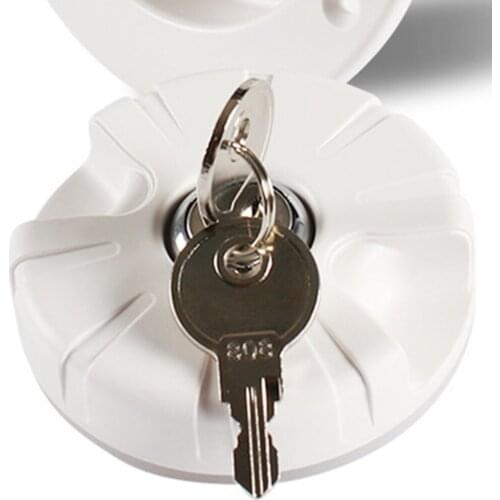 White Plastic Gravity Water Inlet Hatch Lock Locking w/2 keys Lockable Leak Proof for RV Camper Trailer Cars