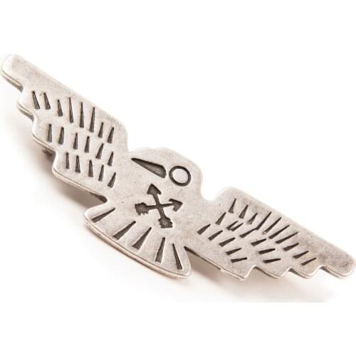 BH-0001 Red Tornado Vintage High Quality Silver Plated Brass Thunderbird Brooch