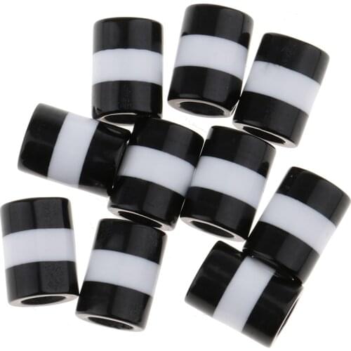10pcs Plastic Beads Striped Resin Necklace Jewelry Beads Hair Decoration Supplies