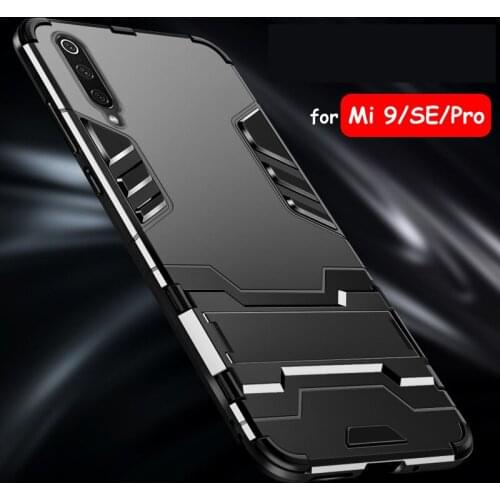 Case for Xiaomi Mi 9 Pro Back Phone Cover for Xiaomi Mi9 Pro Mi 9 SE Lite Dual Protective Matte PC+ Soft Silicone Stand Shell