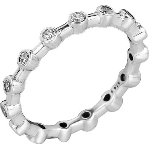 CKK 925 Sterling Silver Dazzling Dots Ring For Women Original Jewelry DIY Making Fashion Anniversary Gift