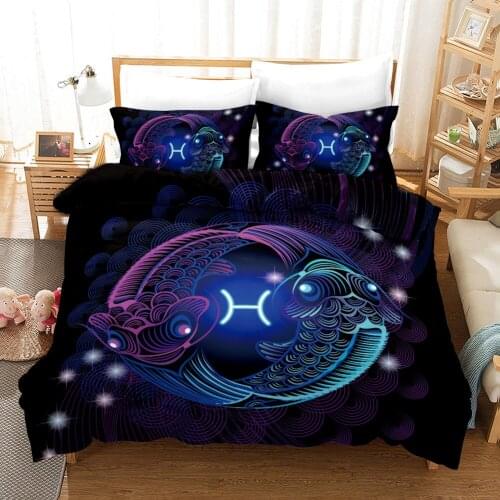 INS style twelve constellation three-piece bedding set blast home textile quilt cover four-piece bedding set